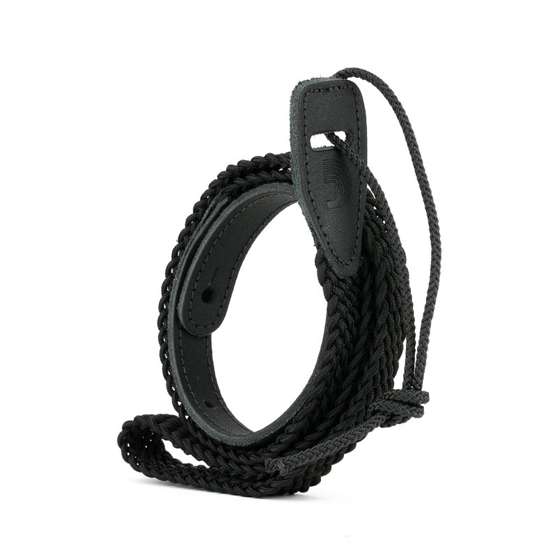 D'Addario Accessories Mandolin Strap - Mandolin Accessories - Braided Mandolin Strap - Black - Image 1